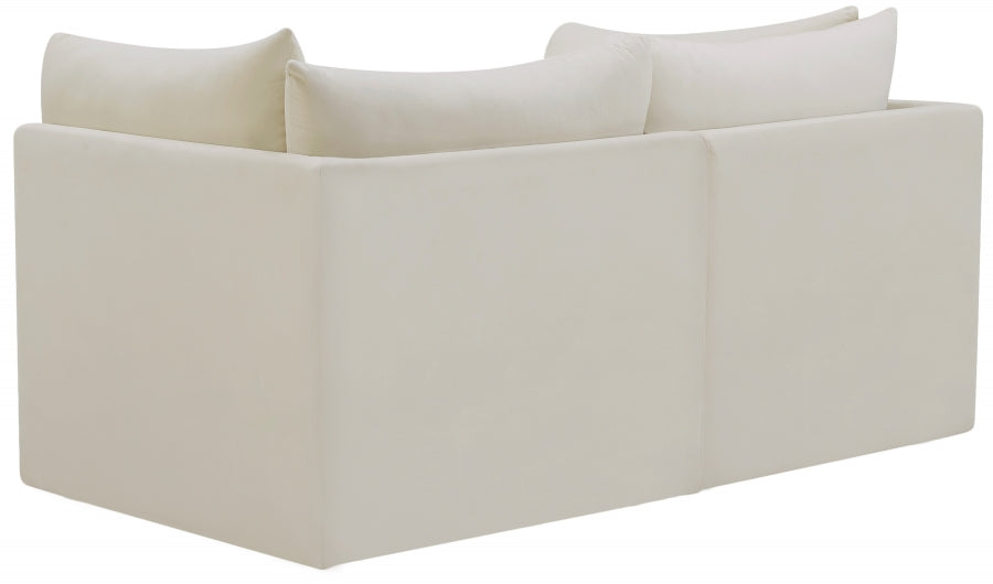 Jacob Cream Velvet Modular Loveseat - 649Cream-S66 - Vega Furniture