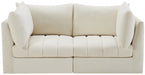 Jacob Cream Velvet Modular Loveseat - 649Cream-S66 - Vega Furniture