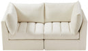 Jacob Cream Velvet Modular Loveseat - 649Cream-S66 - Vega Furniture