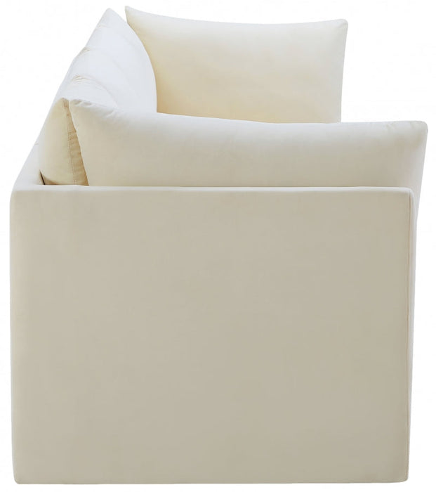 Jacob Cream Velvet Modular Loveseat - 649Cream-S66 - Vega Furniture