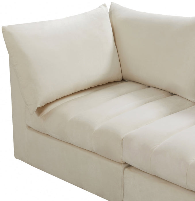 Jacob Cream Velvet Modular Loveseat - 649Cream-S66 - Vega Furniture