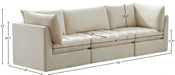 Jacob Cream Velvet Modular Sofa - 649Cream-S103 - Vega Furniture