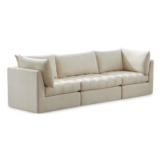 Jacob Cream Velvet Modular Sofa - 649Cream-S103 - Vega Furniture