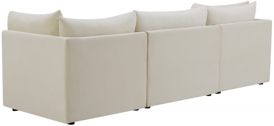 Jacob Cream Velvet Modular Sofa - 649Cream-S103 - Vega Furniture