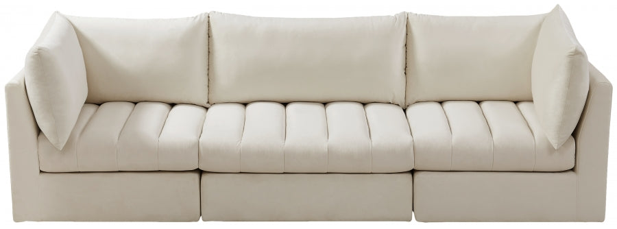 Jacob Cream Velvet Modular Sofa - 649Cream-S103 - Vega Furniture