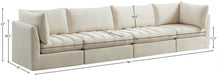 Jacob Cream Velvet Modular Sofa - 649Cream-S140 - Vega Furniture