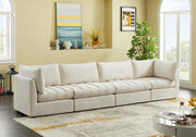 Jacob Cream Velvet Modular Sofa - 649Cream-S140 - Vega Furniture