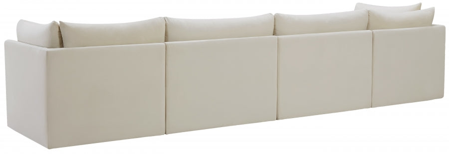 Jacob Cream Velvet Modular Sofa - 649Cream-S140 - Vega Furniture