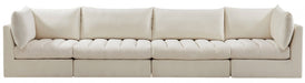 Jacob Cream Velvet Modular Sofa - 649Cream-S140 - Vega Furniture