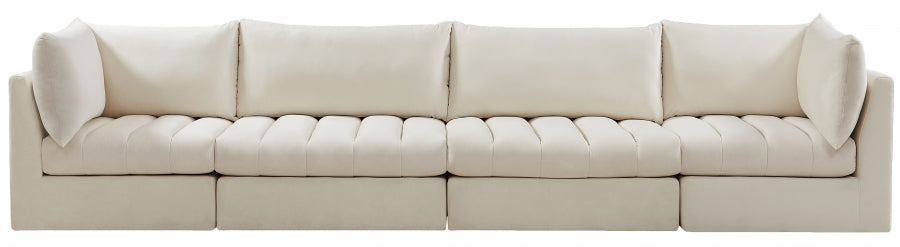 Jacob Cream Velvet Modular Sofa - 649Cream-S140 - Vega Furniture