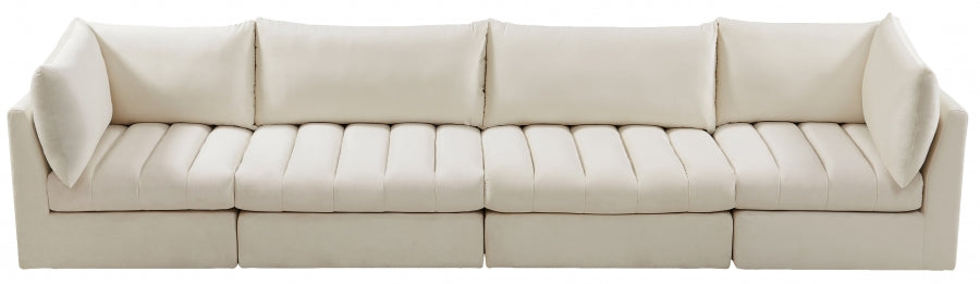 Jacob Cream Velvet Modular Sofa - 649Cream-S140 - Vega Furniture