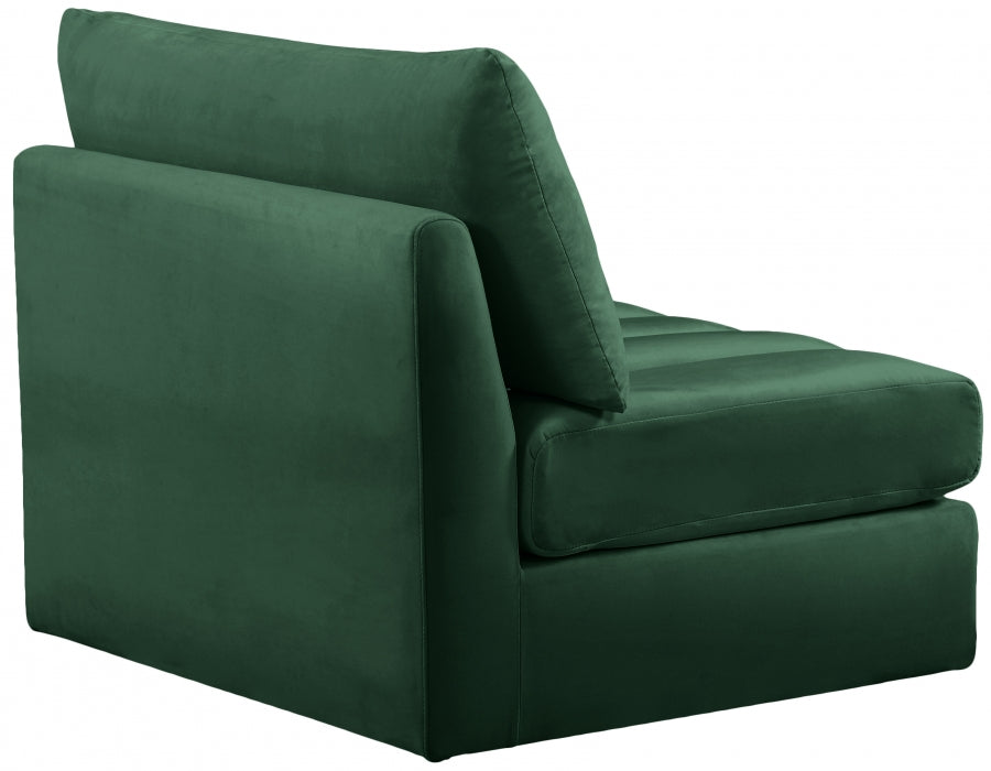 Jacob Green Velvet Modular Armless Chair - 649Green-Armless - Vega Furniture