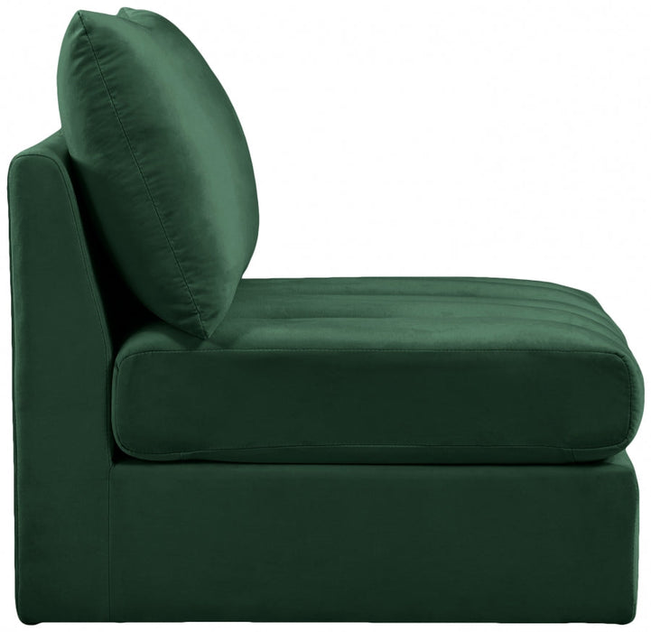 Jacob Green Velvet Modular Armless Chair - 649Green-Armless - Vega Furniture