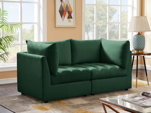 Jacob Green Velvet Modular Loveseat - 649Green-S66 - Vega Furniture