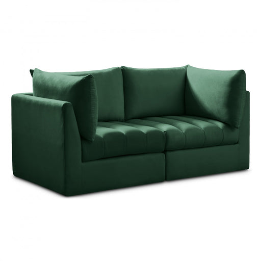 Jacob Green Velvet Modular Loveseat - 649Green-S66 - Vega Furniture