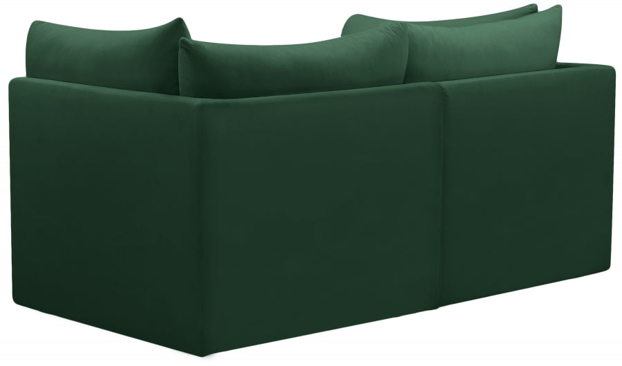 Jacob Green Velvet Modular Loveseat - 649Green-S66 - Vega Furniture