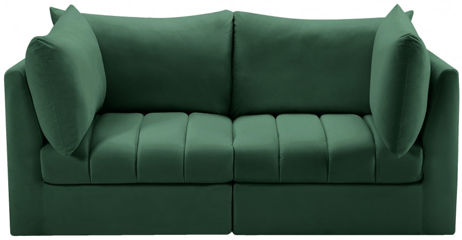 Jacob Green Velvet Modular Loveseat - 649Green-S66 - Vega Furniture