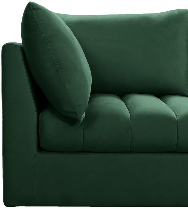 Jacob Green Velvet Modular Loveseat - 649Green-S66 - Vega Furniture