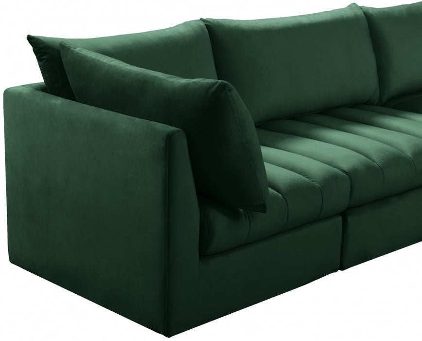 Jacob Green Velvet Modular Loveseat - 649Green-S66 - Vega Furniture