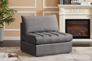 Jacob Grey Velvet Modular Armless Chair - 649Grey-Armless - Vega Furniture