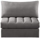Jacob Grey Velvet Modular Armless Chair - 649Grey-Armless - Vega Furniture