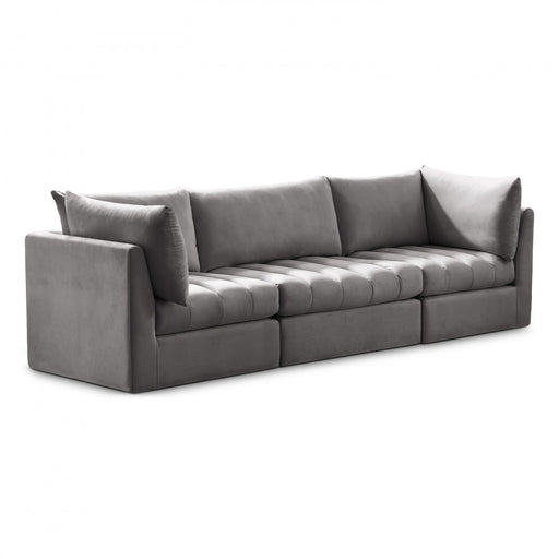 Jacob Grey Velvet Modular Sofa - 649Grey-S103 - Vega Furniture