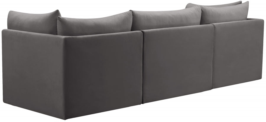 Jacob Grey Velvet Modular Sofa - 649Grey-S103 - Vega Furniture