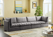 Jacob Grey Velvet Modular Sofa - 649Grey-S140 - Vega Furniture