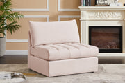 Jacob Pink Velvet Modular Armless Chair - 649Pink-Armless - Vega Furniture