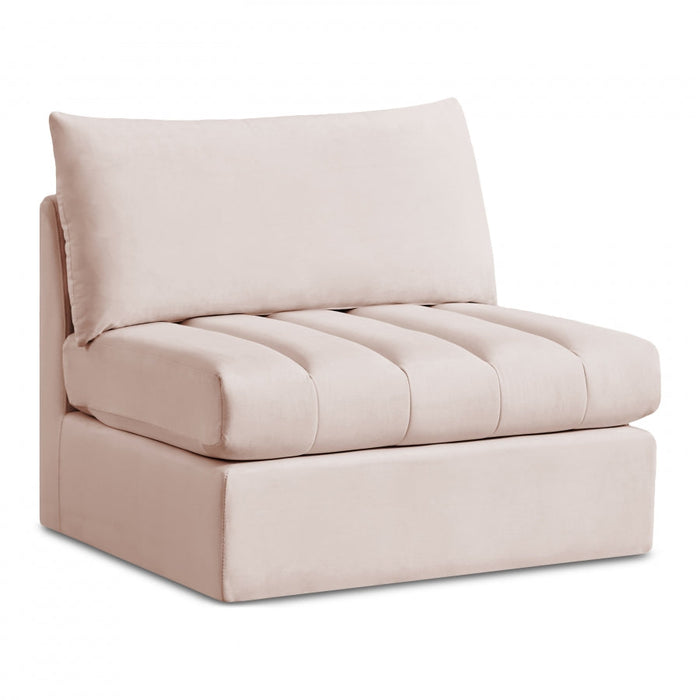 Jacob Pink Velvet Modular Armless Chair - 649Pink-Armless - Vega Furniture