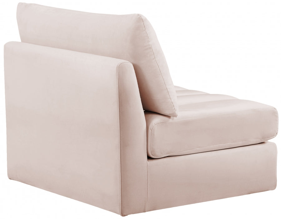 Jacob Pink Velvet Modular Armless Chair - 649Pink-Armless - Vega Furniture