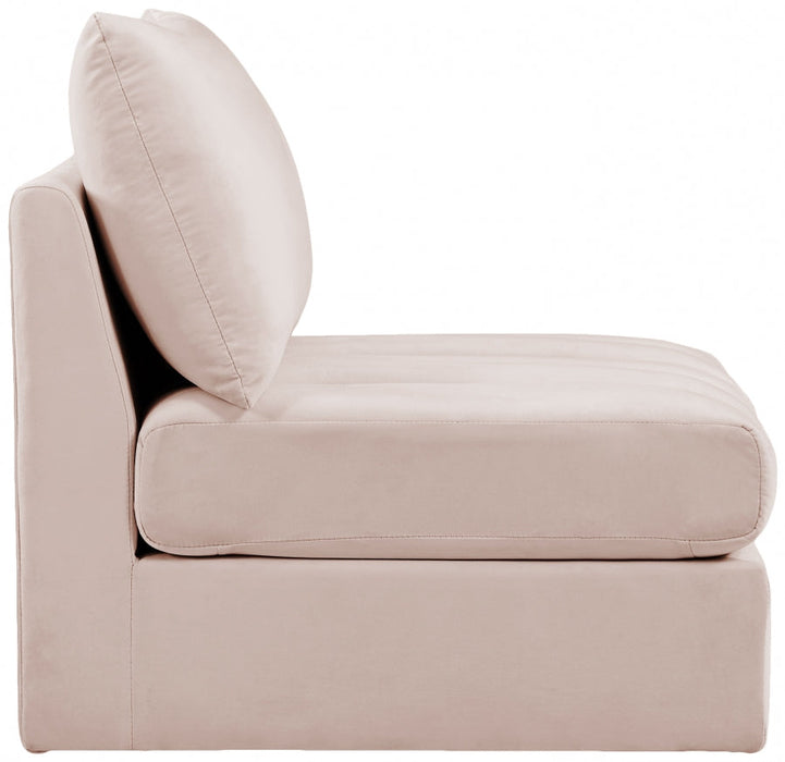 Jacob Pink Velvet Modular Armless Chair - 649Pink-Armless - Vega Furniture