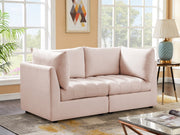 Jacob Pink Velvet Modular Loveseat - 649Pink-S66 - Vega Furniture