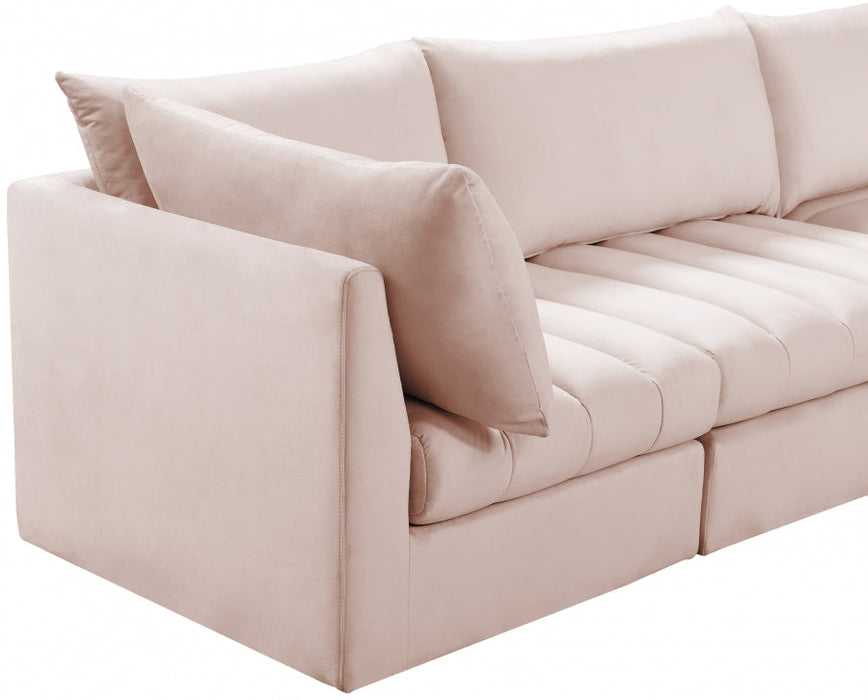 Jacob Pink Velvet Modular Sofa - 649Pink-S103 - Vega Furniture