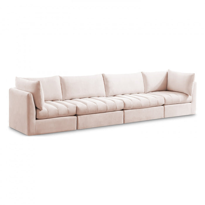 Jacob Pink Velvet Modular Sofa - 649Pink-S140 - Vega Furniture