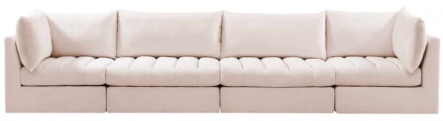 Jacob Pink Velvet Modular Sofa - 649Pink-S140 - Vega Furniture