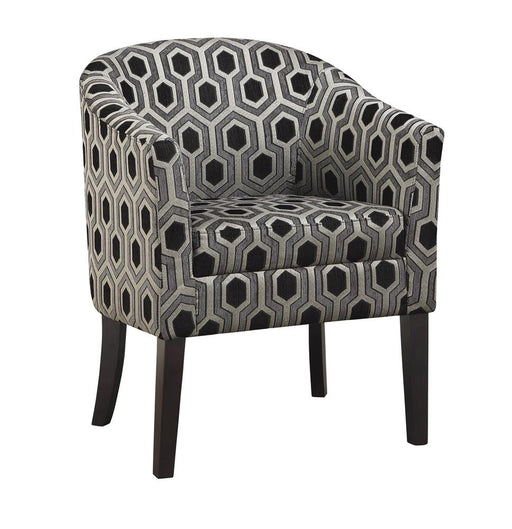 Jansen Gray/Black Hexagon Patterned Accent Chair - 900435 - Vega Furniture