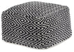 Jasett Black/Ivory Pouf - A1001058 - Vega Furniture