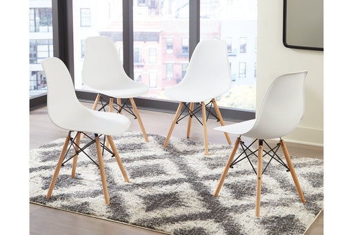 Jaspeni White/Natural Dining Chair, Set of 4 - D200-02 - Vega Furniture