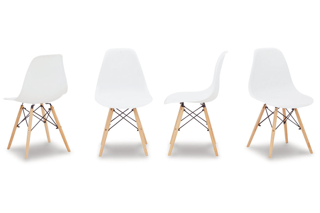 Jaspeni White/Natural Dining Chair, Set of 4 - D200-02 - Vega Furniture