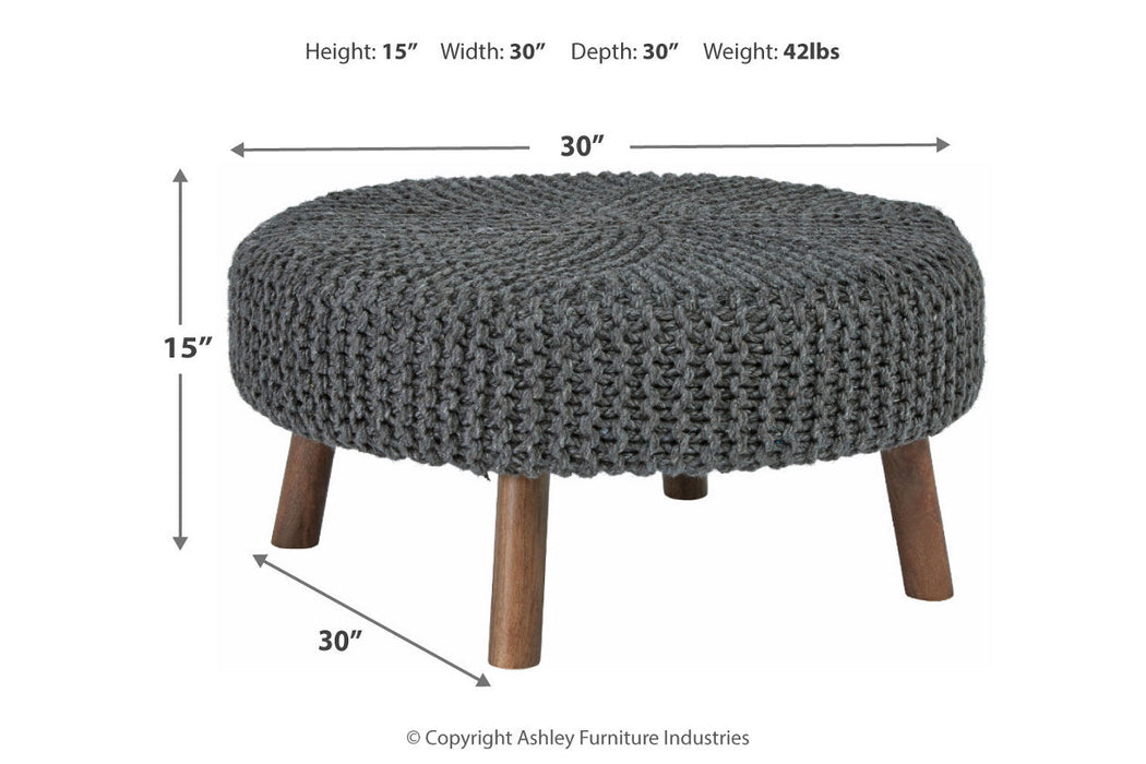 Jassmyn Charcoal Oversized Accent Ottoman - A3000216 - Vega Furniture