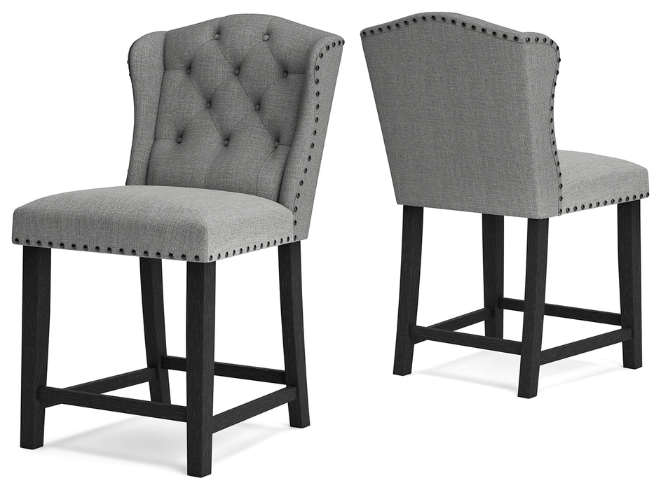 Jeanette Gray Counter Height Barstool, Set of 2 - D702-224 - Vega Furniture