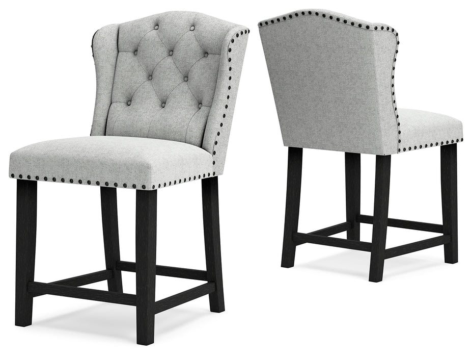 Jeanette Linen Counter Height Barstool, Set of 2 - D702-124 - Vega Furniture