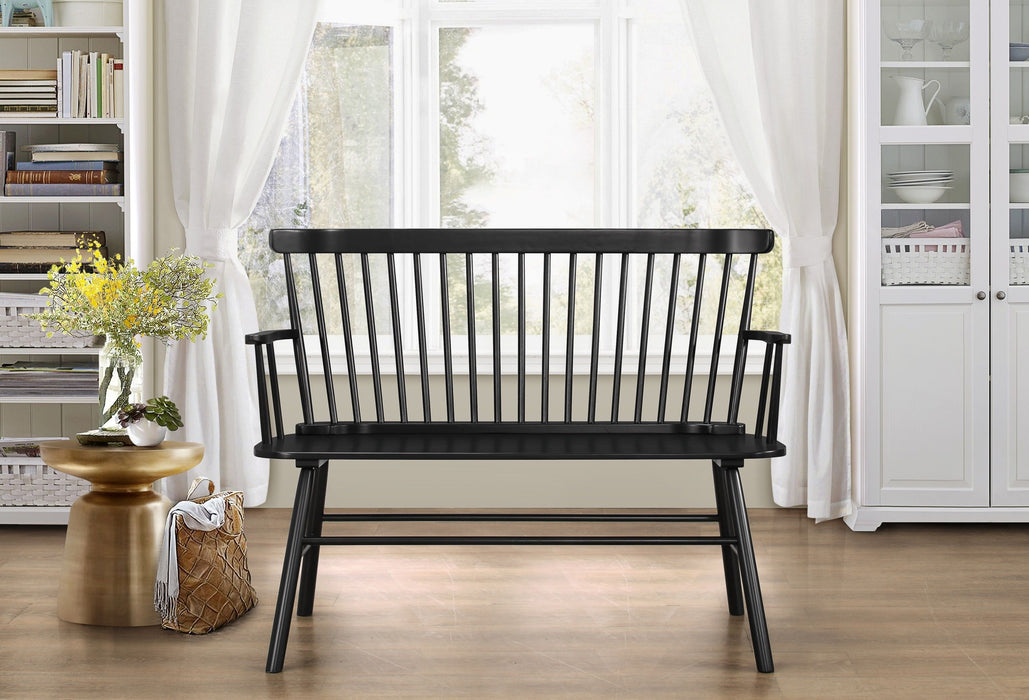 Jerimiah Spindleback Black Bench - 4185-BENCH-BK - Vega Furniture