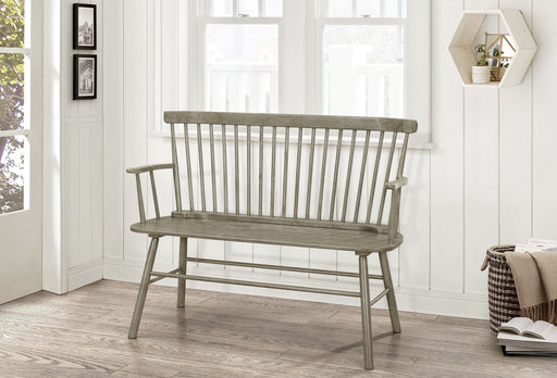 Jerimiah Spindleback Gray Bench - 4185-BENCH-GY - Vega Furniture