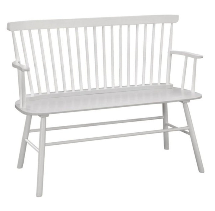 Jerimiah Spindleback White Bench - 4185-BENCH-WH - Vega Furniture