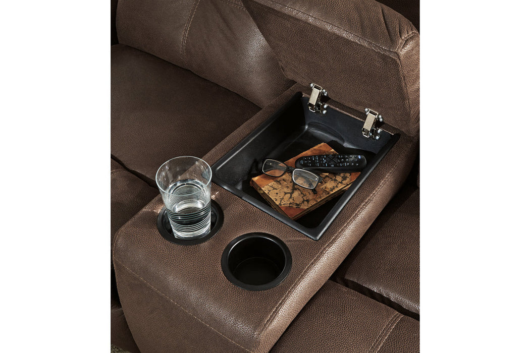 Jesolo Coffee Reclining Loveseat with Console - 8670494 - Vega Furniture
