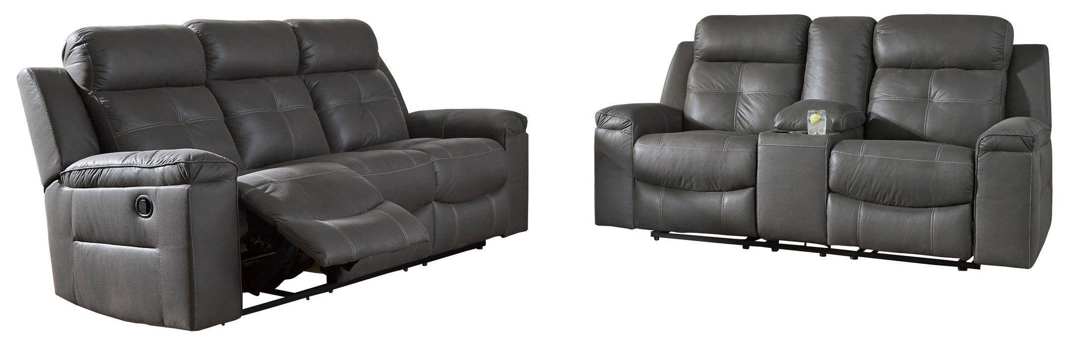 Jesolo Dark Gray Reclining Living Room Set - SET | 8670588 | 8670594 - Vega Furniture