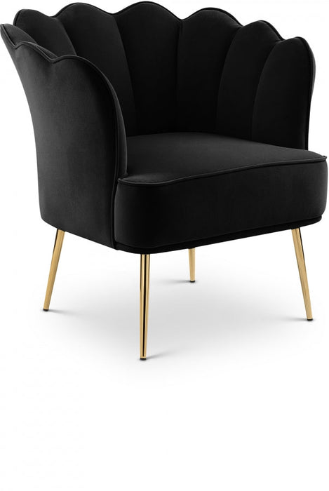 Jester Black Velvet Accent Chair - 516Black - Vega Furniture