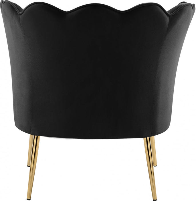 Jester Black Velvet Accent Chair - 516Black - Vega Furniture